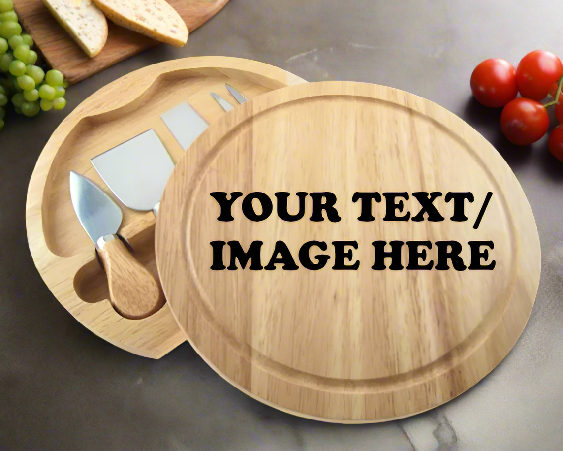 Customisable cheese board and tool set stainless steel tools etchi