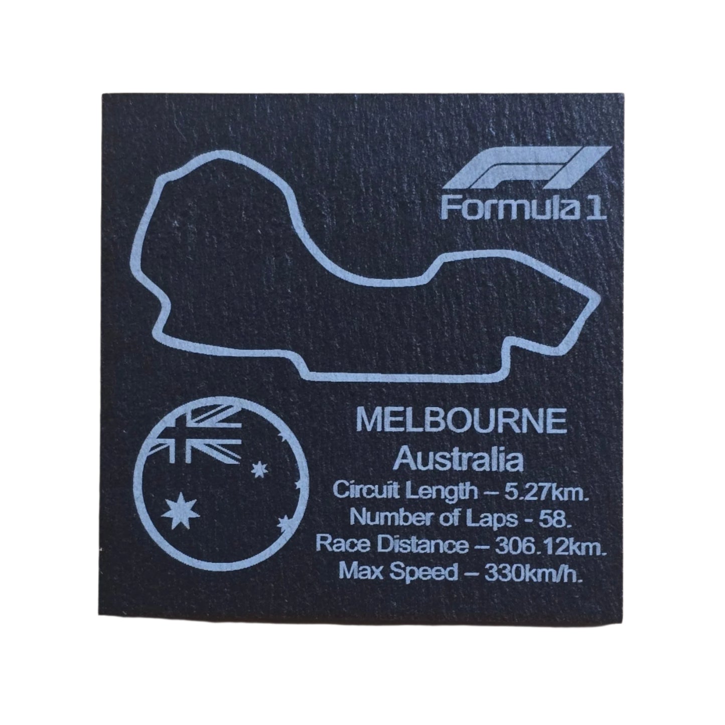 F1 Track Details Slate Coaster