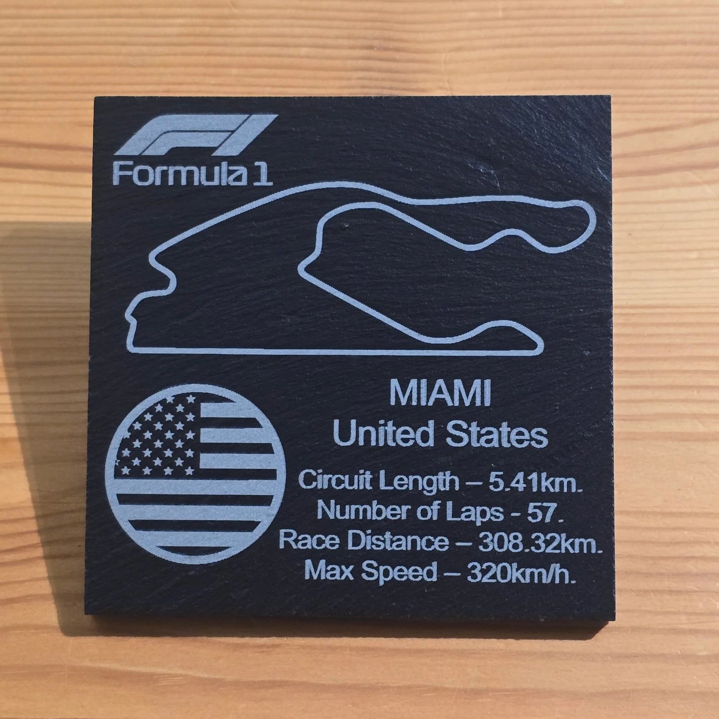 F1 Track Details Slate Coaster