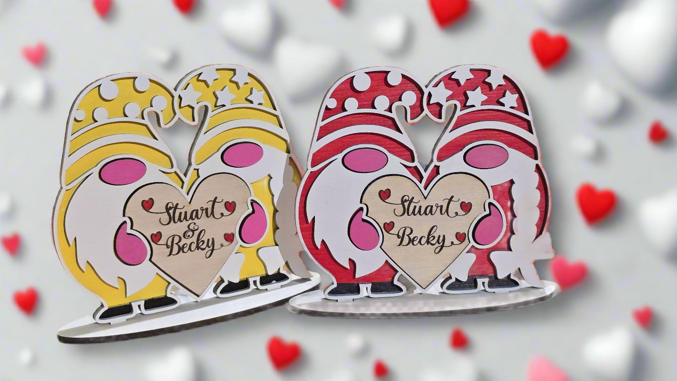freestanding valentine wedding gnomes