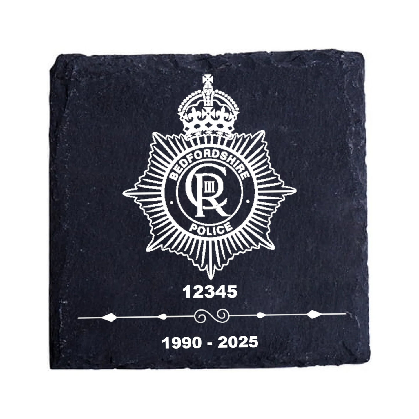 Slate coaster anniversary retirement police service