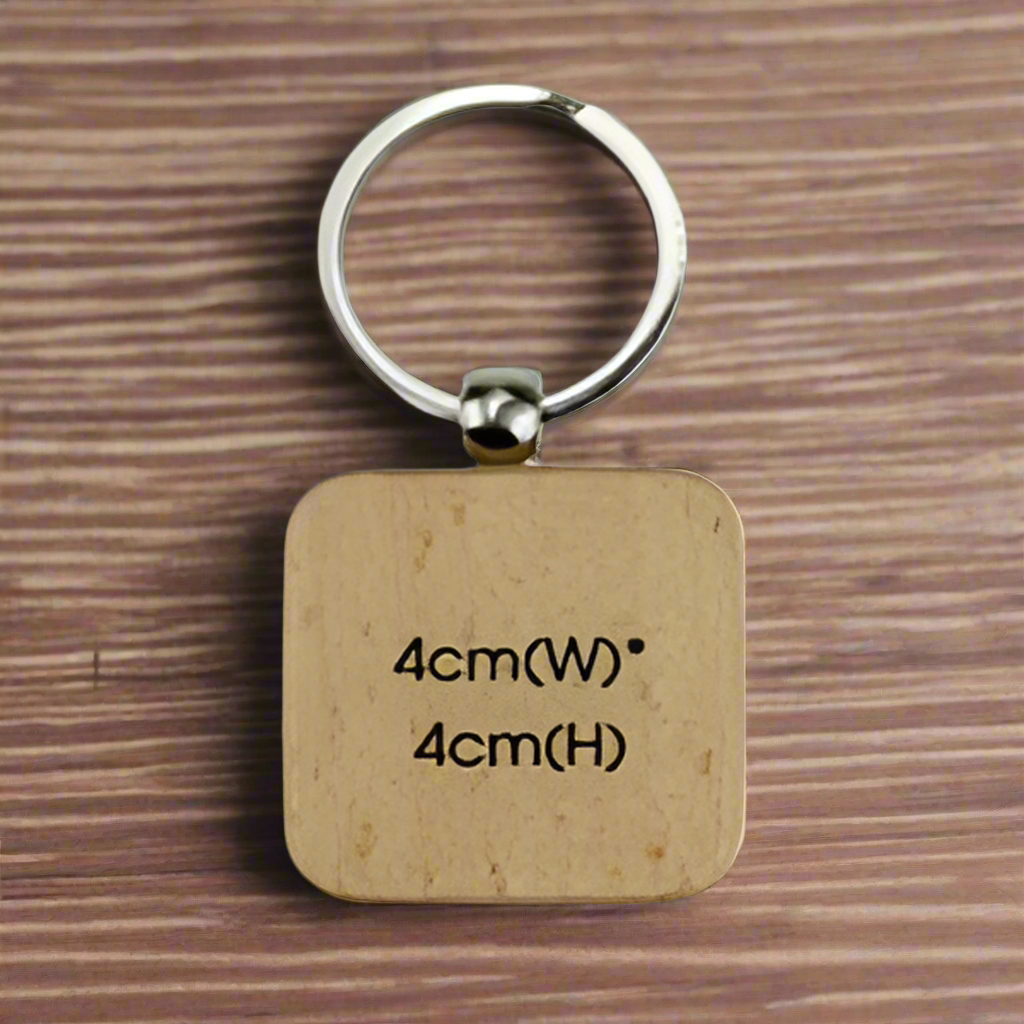 Customisable wood keyring beech etchi