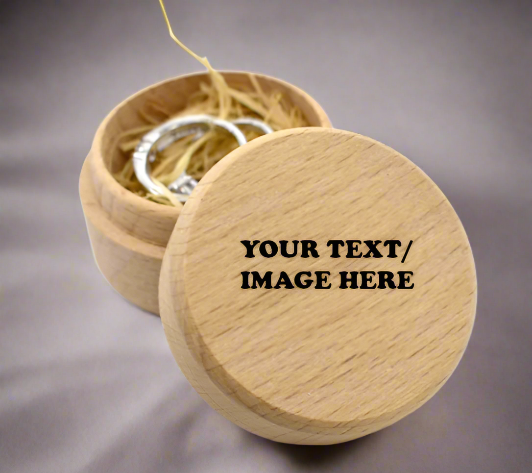Customisable wedding ring gift box etchi