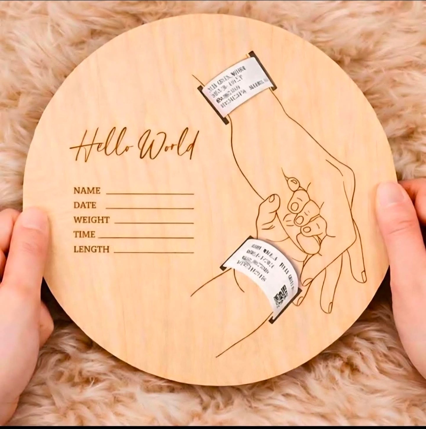 Personalised New Baby ID Wristband Display Board