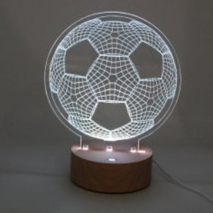 Football soccer ball acrylic 3d colour changing lamp etchi 