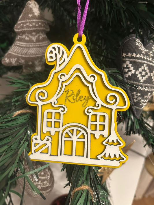 Personalised Gingerbread House Tree Decoration