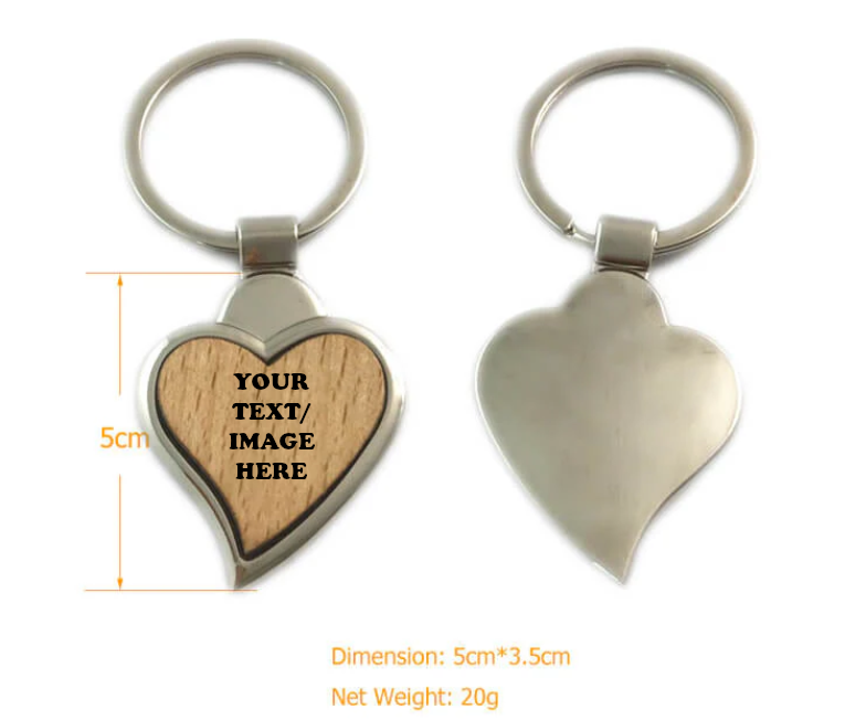 keyring stainless beech wood customisable etchi