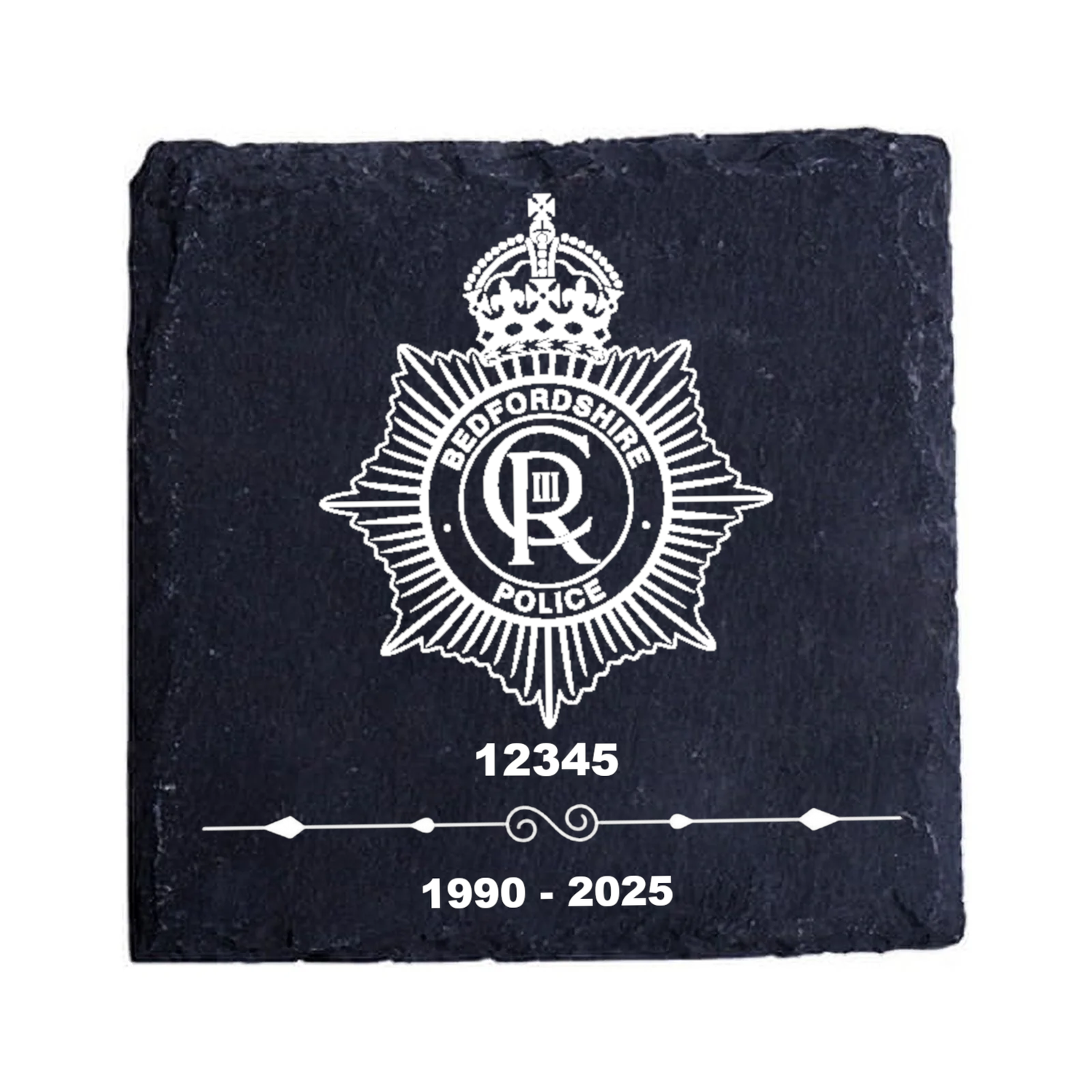 Slate coaster anniversary retirement police service