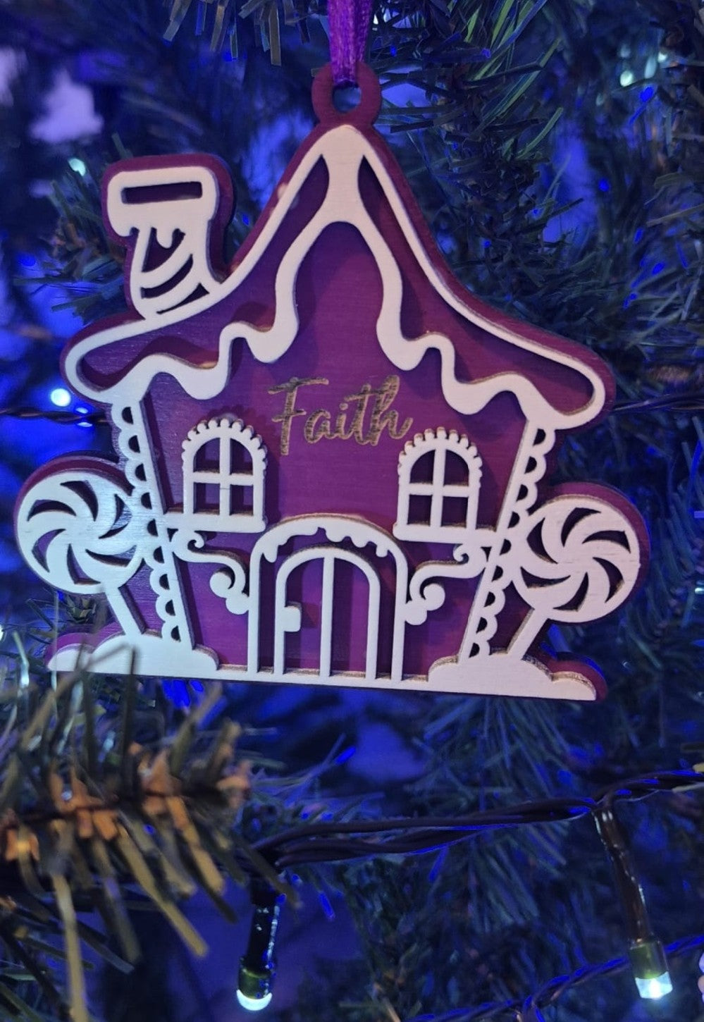 Personalised Gingerbread House Tree Decoration