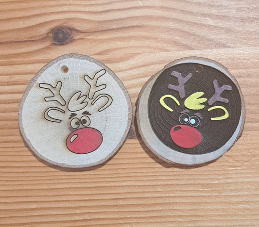 Christmas bauble Rudolph reindeer etchi 