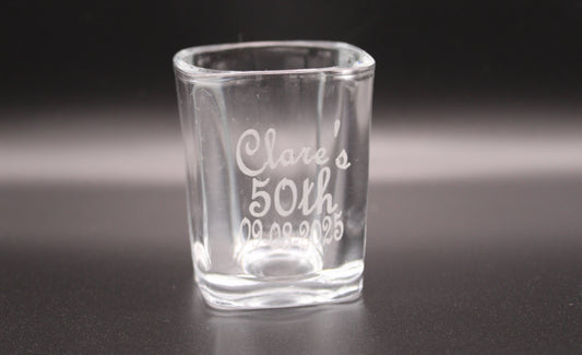 Customisable shot glass etchi